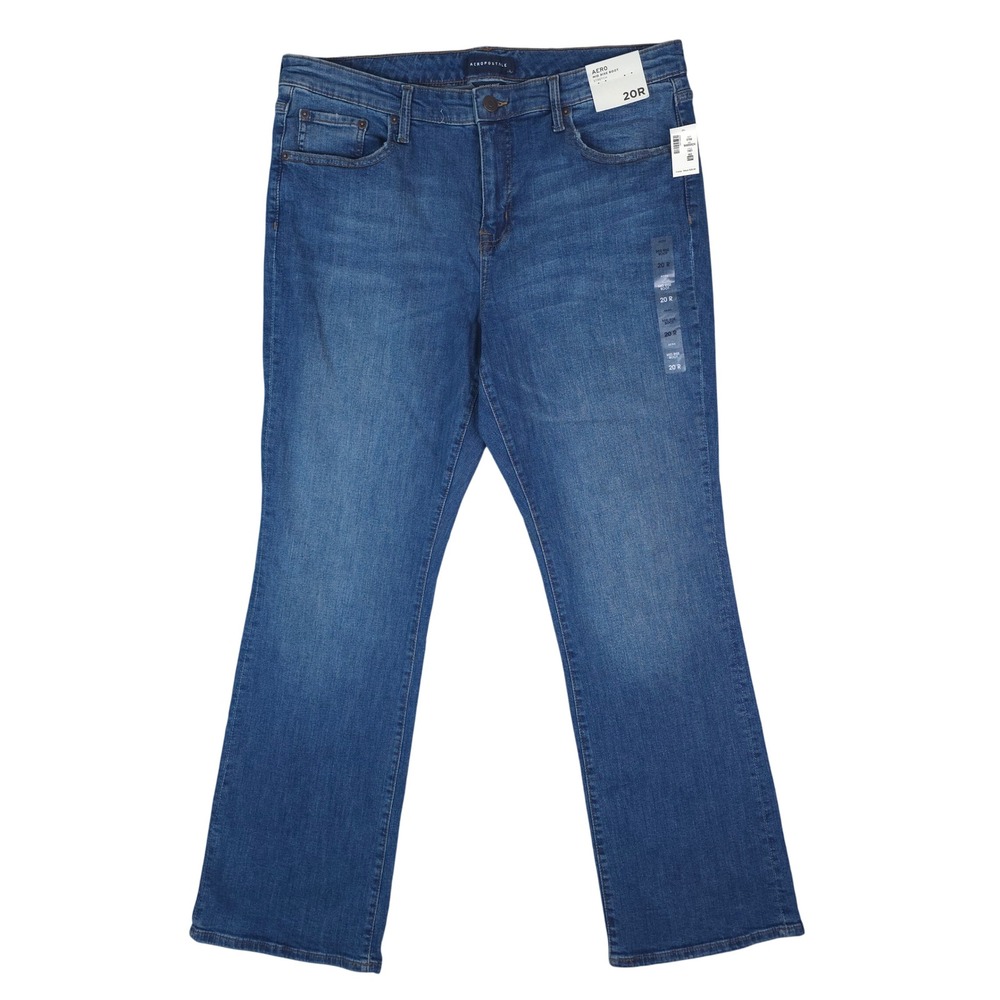 Aeropostale Mid Rise Bootcut Jeans Womens 20R Blue Stretch Denim Y2K Western